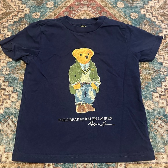 Polo Ralph Lauren• Polo Bear Cotton Jersey Tee Boys Size 4 Navy - Picture 3 of 6